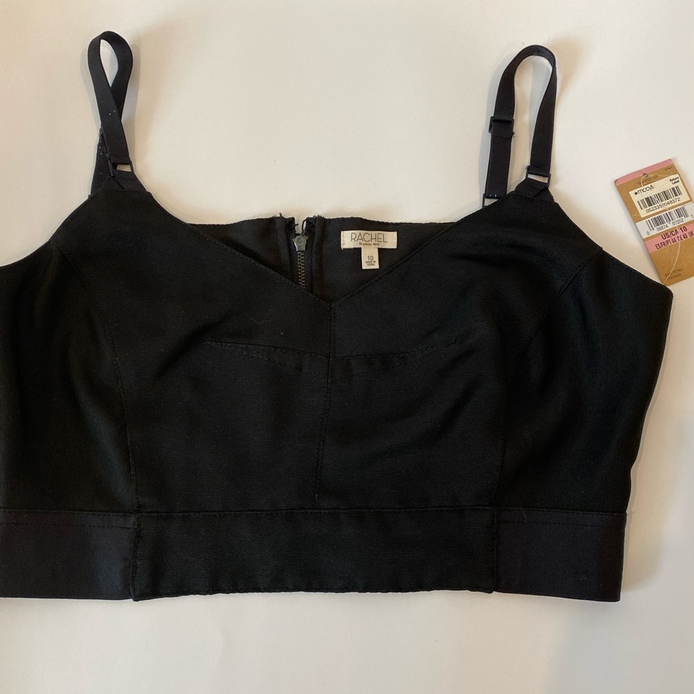 RACHEL by Rachel Roy Black Bustier Top sz 10